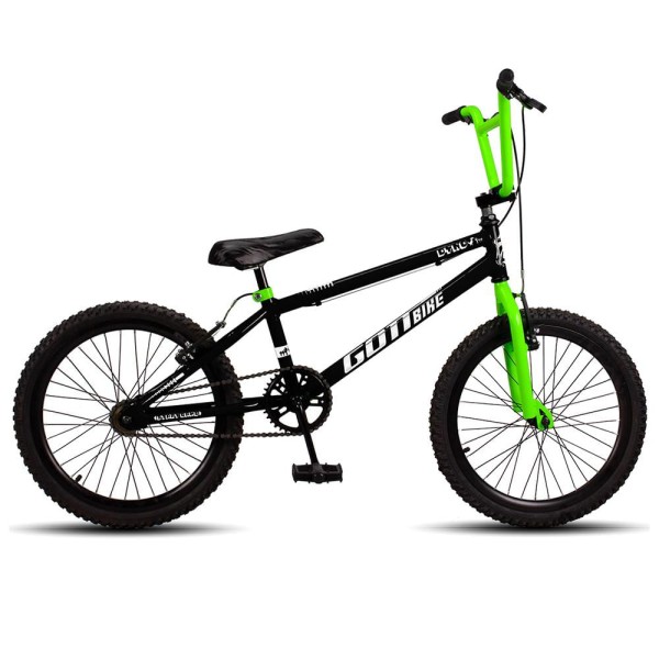 Bicicleta Infantil Aro 20 Bmx Freio V-Brake Aro Aereo Preto e Verde Gottbike