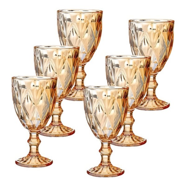 Jogo de Taças Diamante 6 Peças 340ml em Vidro Original