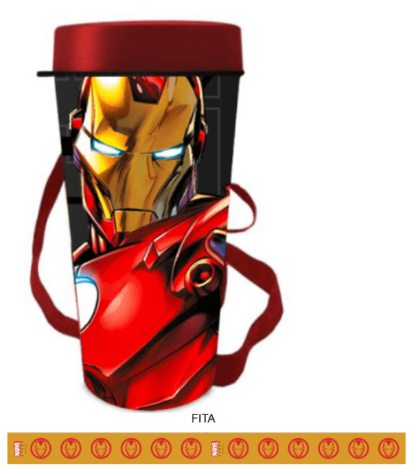 Copo de Plástico com Fita Homem de Ferro - Marvel