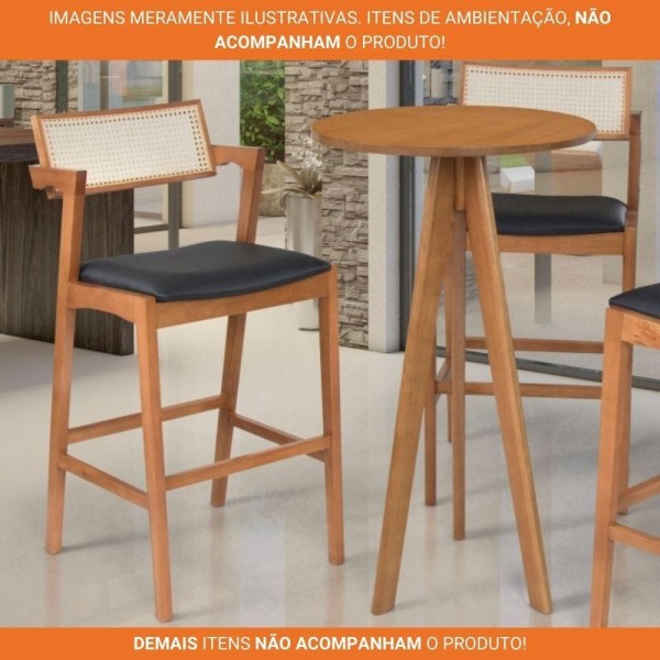 Encontraproduto.com.br - Conjunto Com 2 Banquetas Estrutura Em Madeira Maciça Nápoles Capri Movelaria Champagne