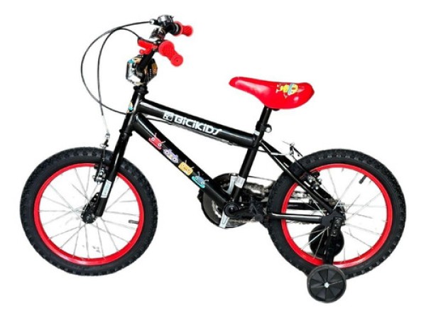 Bicicleta Infantil Bicikids Aro 16 com Rodinhas - Laranja