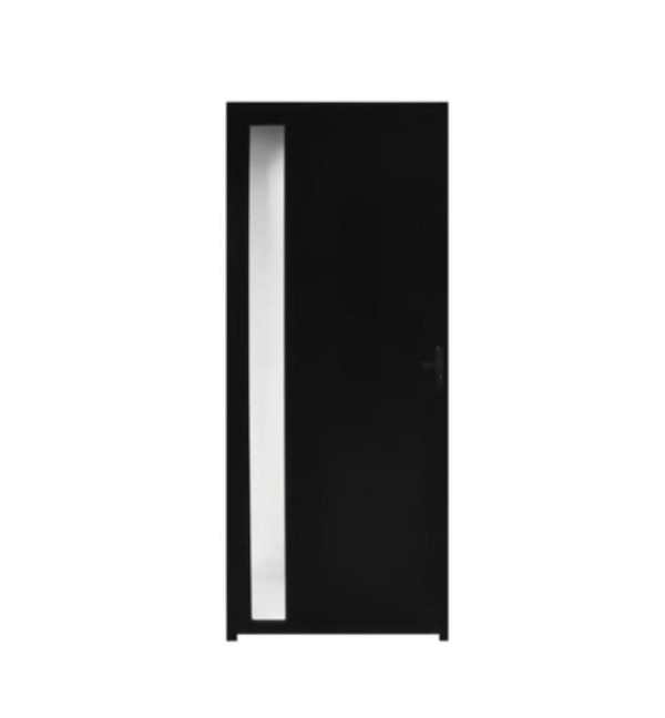 Encontraproduto.com.br - Porta De Alumínio Lambril Visor Preto com fechadura Esquerda - 210x70