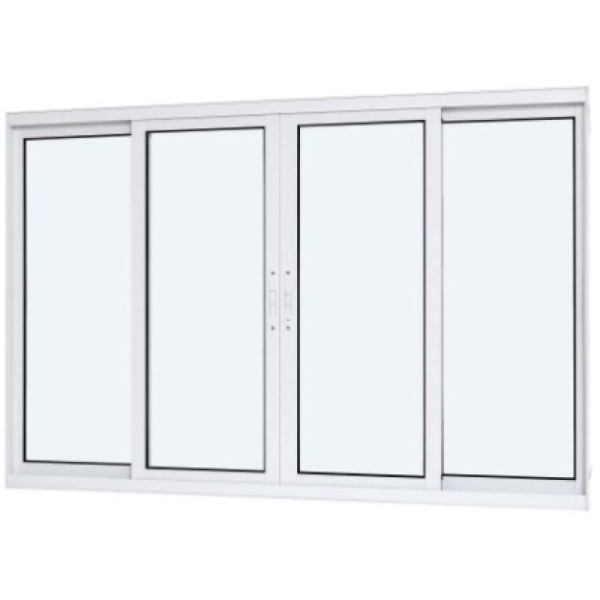 Encontraproduto.com.br - Janela de Alumínio 04 folhas Master Com Fecho Branca - 100x120