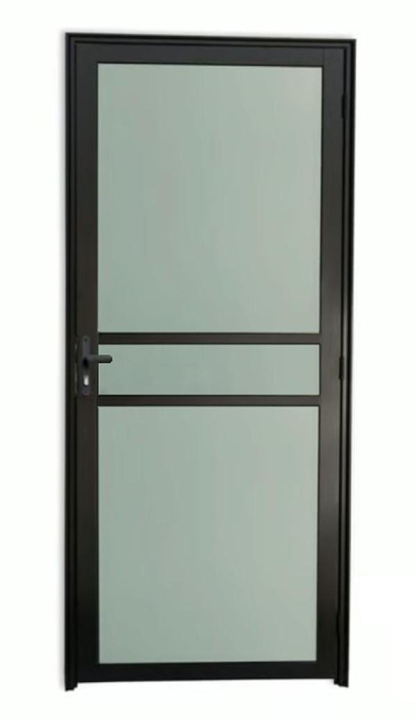 Porta De Alumínio 2 Travessas preto Linha maxx E - 210X80
