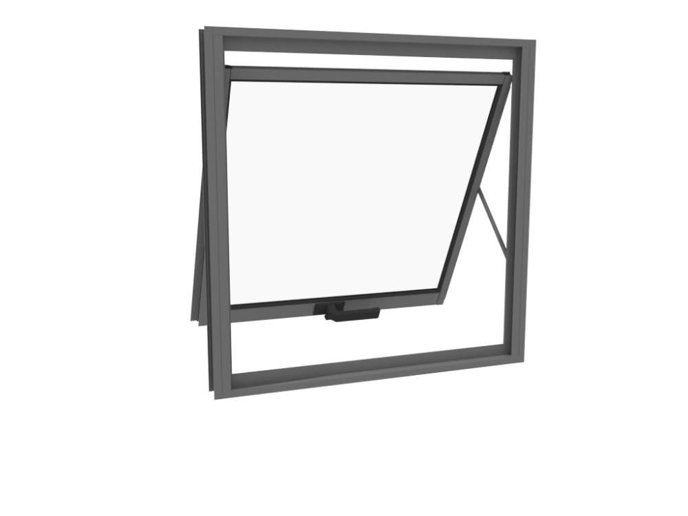 Janela Maxim ar Alumínio Premium Vidro Liso Cinza Grafite - 60x60