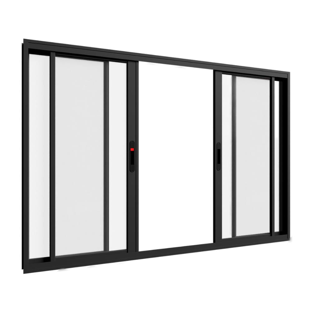 Encontraproduto.com.br - Janela em Alumínio Maxx 04 Folhas Fecho Embutido Preto - 100x200