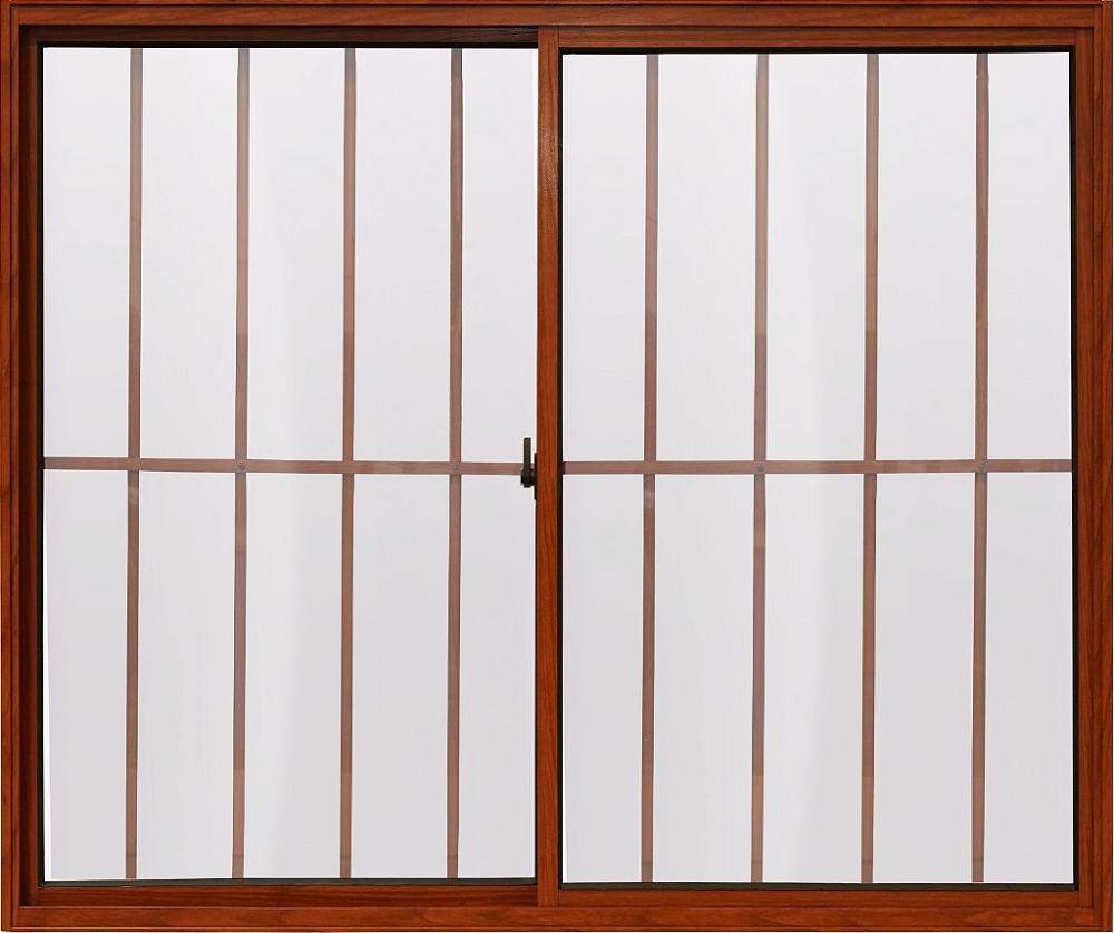 Janela de alumínio com Grade 02 folhas Classic Madeiro - 100x120