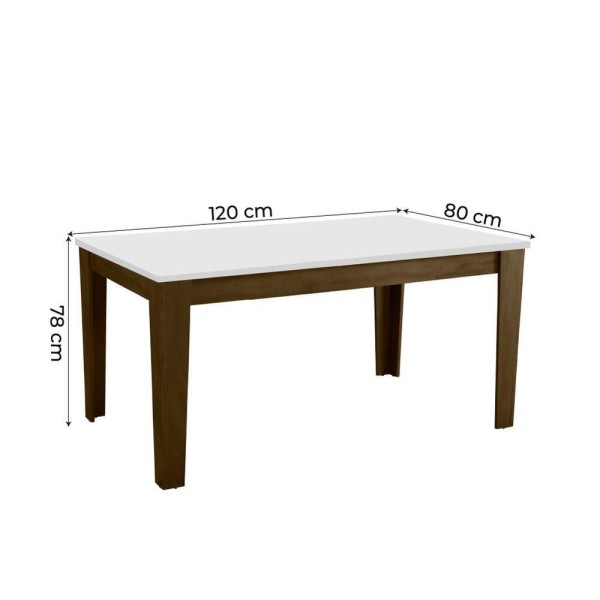 Encontraproduto.com.br - Conjunto Sala De Jantar Mesa Miami 1,20m 4 Cadeiras Dakar Cedro / Off White / Bege Dobuê Cast/bco