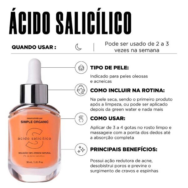 Encontraproduto.com.br - Solução Simple Organic Ácido Salicílico 30ml