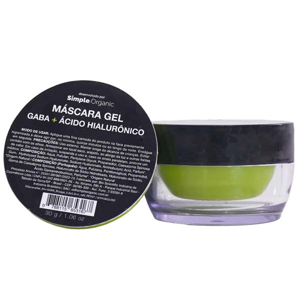 Encontraproduto.com.br - Máscara Facial em Gel Refil Simple Organic - Ácido Hialurônico + Gaba