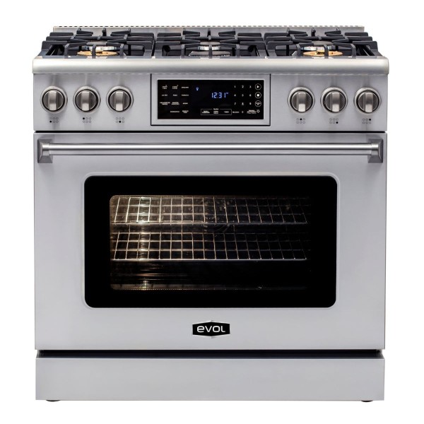 Fogão de Piso Evol Painel Digital 6Q Inox 220V EFGGF6QM2A