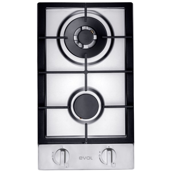 Encontraproduto.com.br - Cooktop a Gás Evol Siena Dominó 2Q Inox ECTGD2QM3A