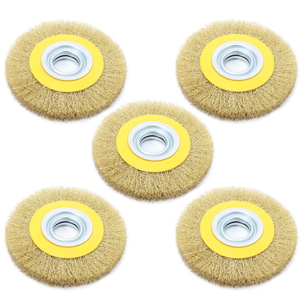 Encontraproduto.com.br - 5 Escovas Rotativa Circular Latonada 6X1/2