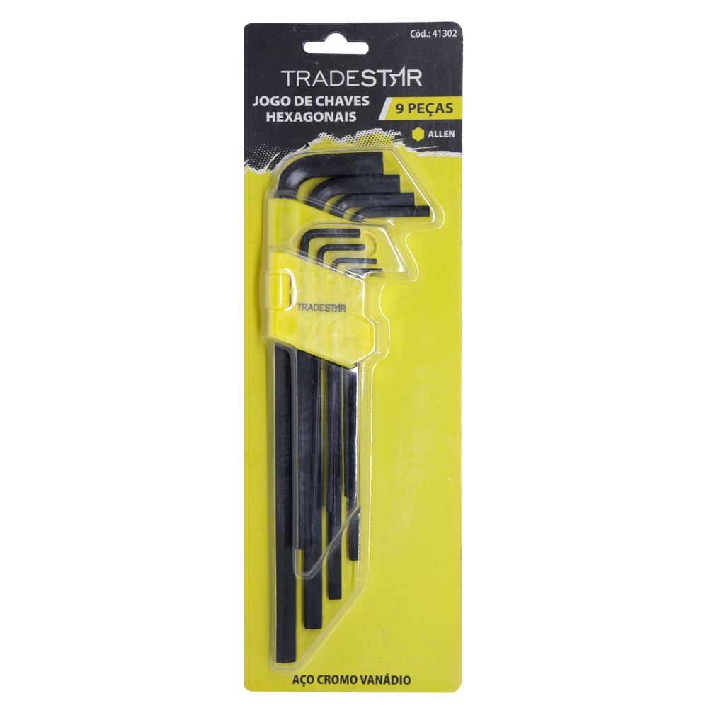 Encontraproduto.com.br - Kit 02 Jogo Chave Allen Hexagonal L 1.5 A 10mm Longa 9 Peças
