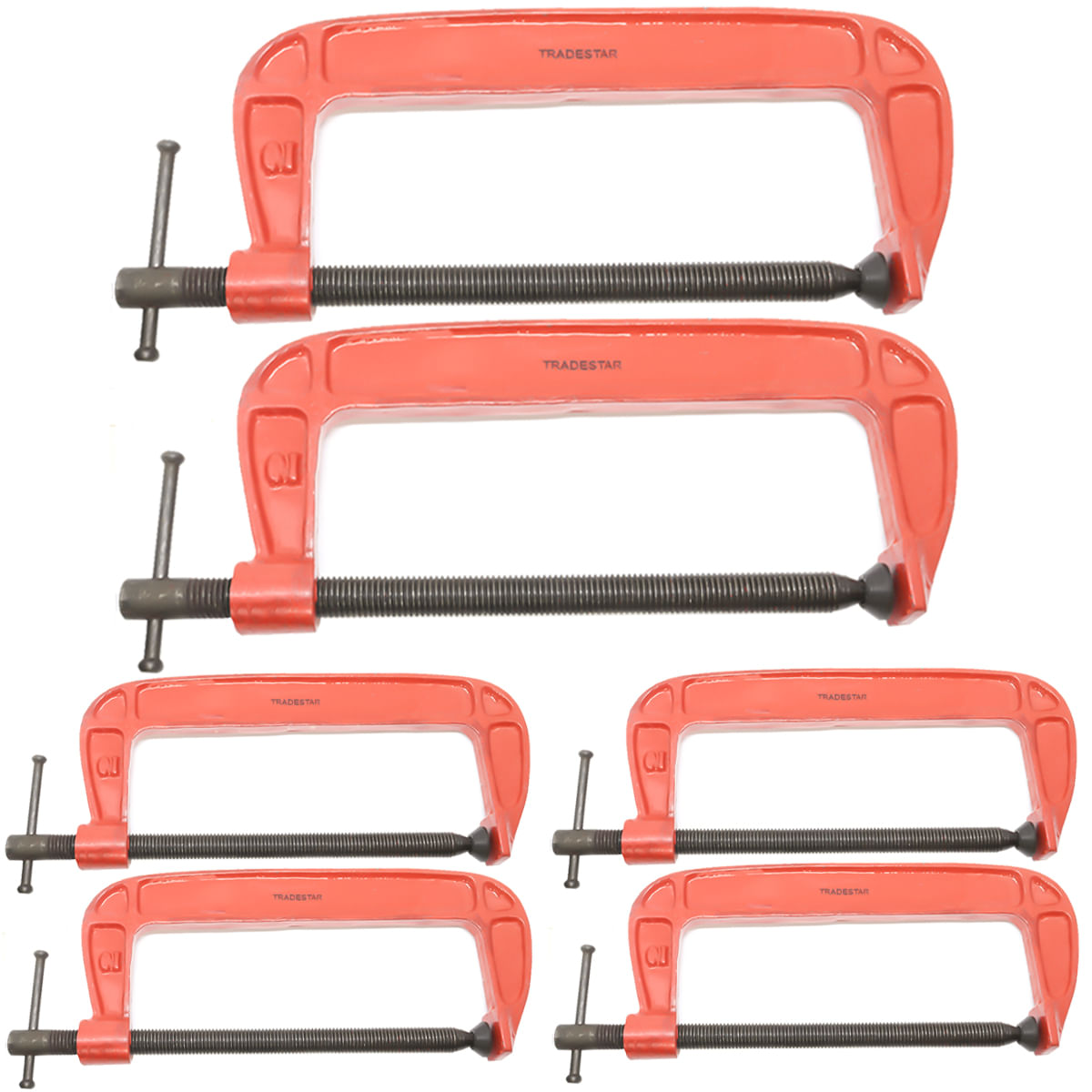 Kit 06 Grampo Sargento Tipo C 10 Polegadas Tradestar