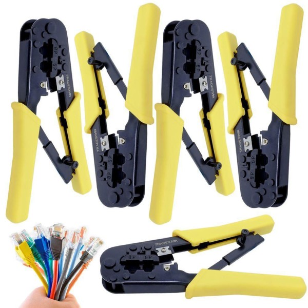 Encontraproduto.com.br - Kit 5 Alicate Crimpar Rj45 Rj11 Crimpador Cabo Rede Pro