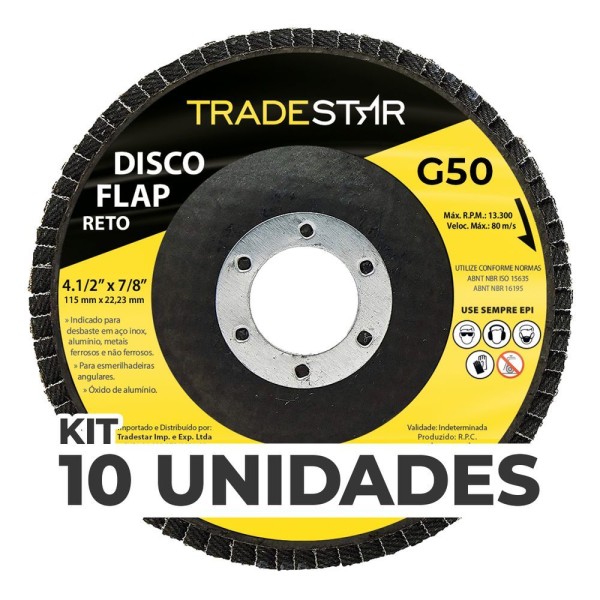 Kit C- 10 Disco Flap Reto 4.1-2 X 7-8 Fds115-50fc Z50