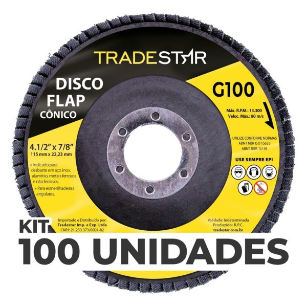 Kit C- 100 Disco Flap Conico 4.1-2 X 7-8 Fds115-100fc Z101