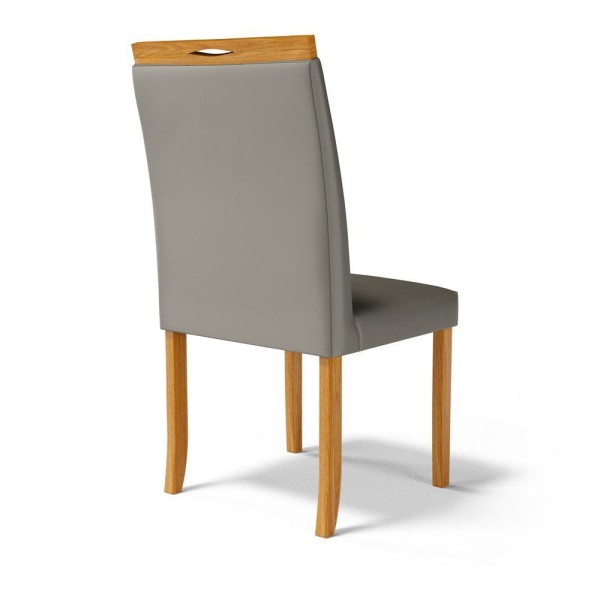 Encontraproduto.com.br - Kit Com 2 Cadeiras Ana Madeira Maciça Estofadas Para Mesa De Jantar Veludo Chumbo 109