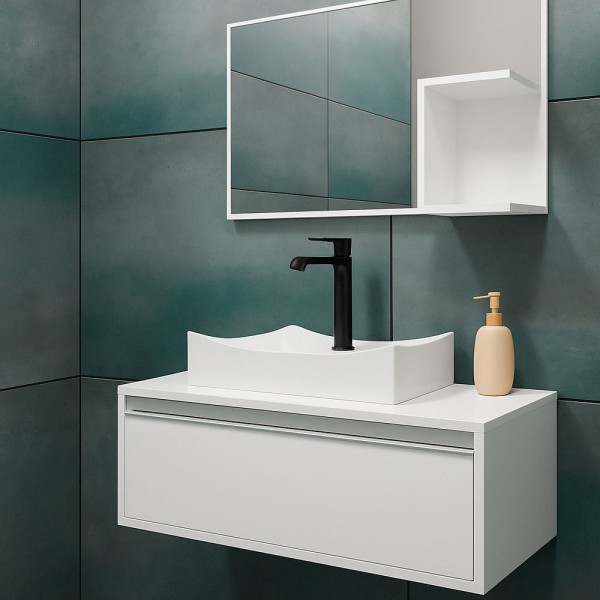 Encontraproduto.com.br - Luxor Monocomando Lavatorio Bica Alta Black Matte - Ouse Metais