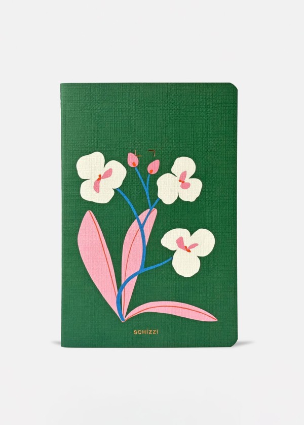 Encontraproduto.com.br - Caderno Flexível Orquídea 15x22,5cm - Sem Pauta