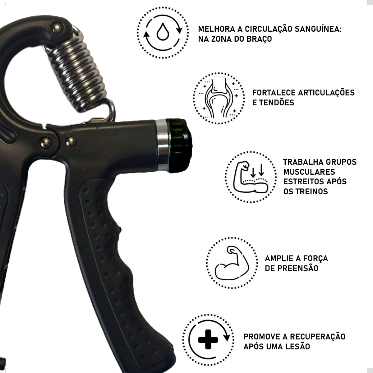 Encontraproduto.com.br - Hand Grip Ajustavel Força 60kg Emborrachada 5sports