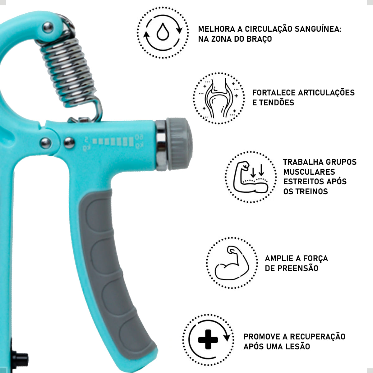 Encontraproduto.com.br - Hand Grip Ajustavel Força 60kg Emborrachada 5sports