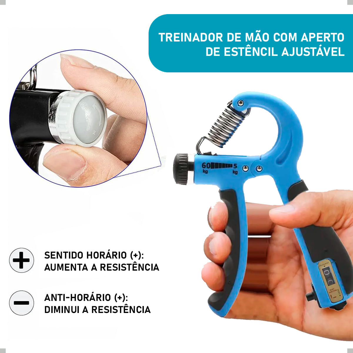 Encontraproduto.com.br - Hand Grip Ajustavel Força 60kg Emborrachada 5sports