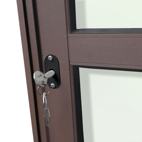 Encontraproduto.com.br - Porta De Correr 2 Folhas Moveis 210 X 200 Elite Com Fechadura Tetra Vidro Liso Corten