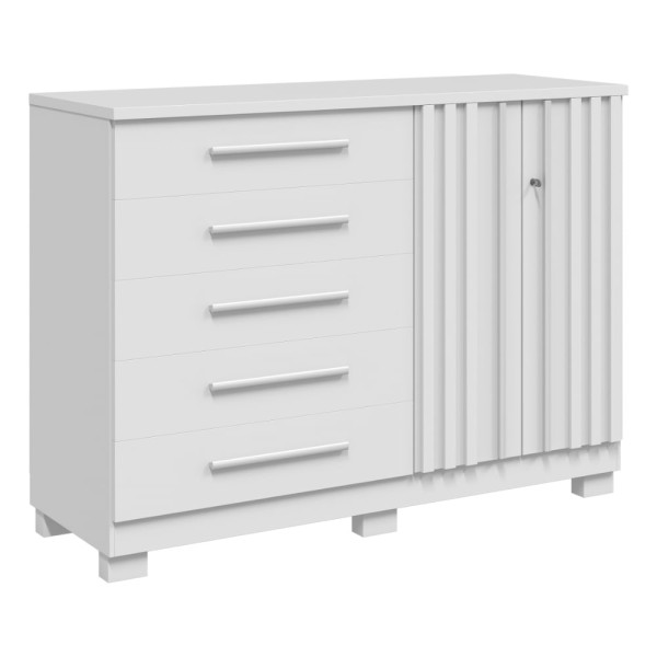 Cômoda ACP Bella com 5 gavetas e Sapateira - Branco