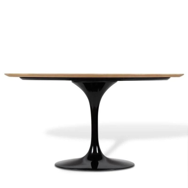 Encontraproduto.com.br - Mesa De Jantar Tulipa Saarinen Oval 244x137 Cm Tampo Imbuia Base Branca