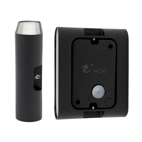 Encontraproduto.com.br - Arandela De Led Retangular Preta Arredondada 2 Fachos 3w Para Parede Sala Quarto Quintal Jardim