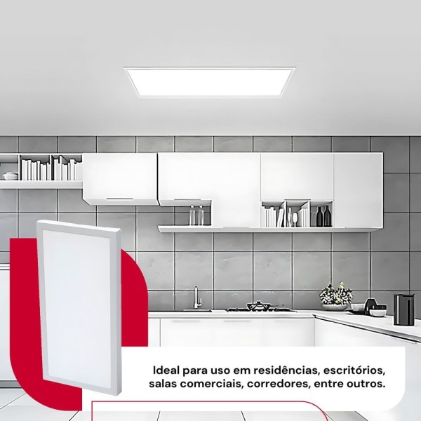 Encontraproduto.com.br - Painel De Led Plafon Sobrepor 60x30 36w Retangular Branco Frio