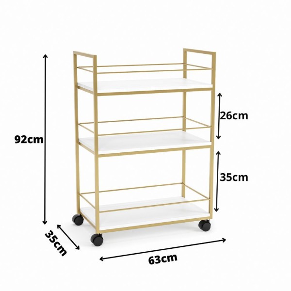 Encontraproduto.com.br - Carrinho De Bebidas Barzinho Adega Estilo Industrial N°1 Dourado