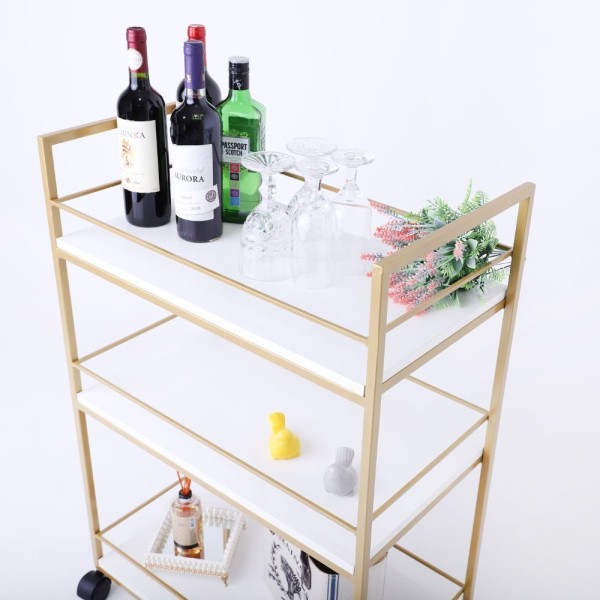Encontraproduto.com.br - Carrinho De Bebidas Barzinho Adega Estilo Industrial N°1 Dourado
