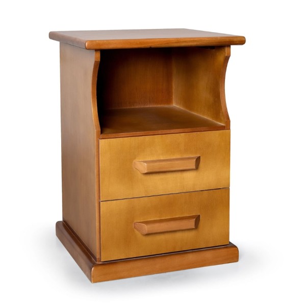 Encontraproduto.com.br - Mesa de Cabeceira 2 Gavetas Madeira Maciça Slin Móveis Nathalia