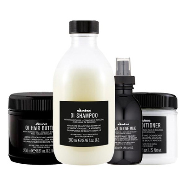 Encontraproduto.com.br - Kit Davines Oi - Shampoo 280 ml + Condicionador 250 ml + Manteiga Nutritiva 250 ml + Spray Finalizador 135 ml