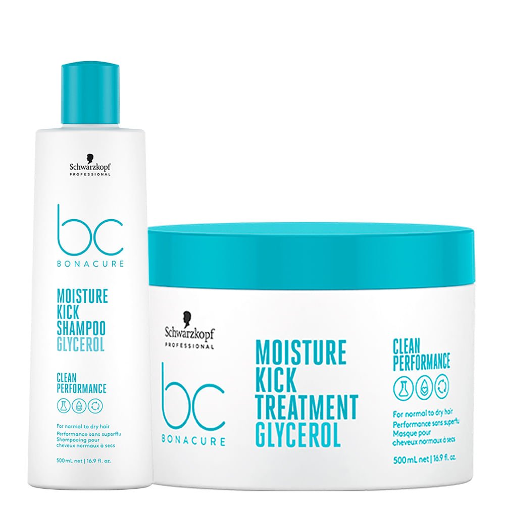 Kit Capilar Schwarzkopf Professional BC Bonacure Moisture Kick - Shampoo 500 ml + Máscara de Hidratação 500 ml