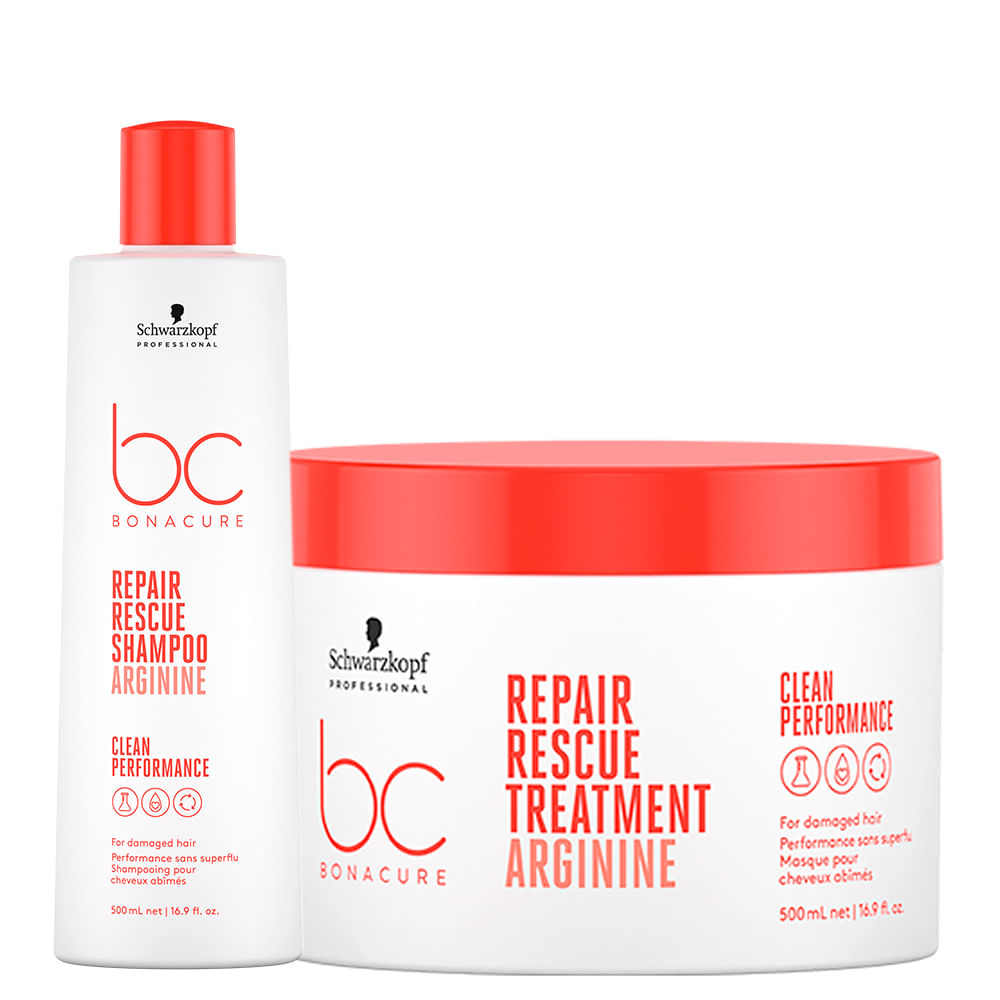 Kit Capilar Schwarzkopf Professional BC Bonacure Repair Rescue - Shampoo 500 ml + Máscara de Reconstrução 500 ml