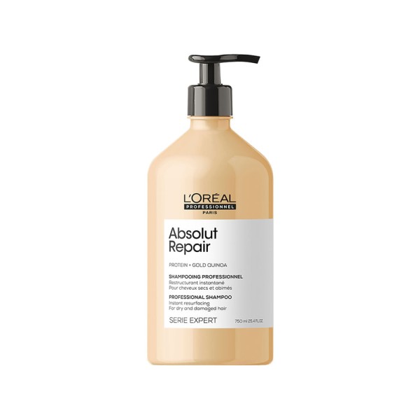 Encontraproduto.com.br - Kit LOréal Professionnel Serie Expert Absolut Repair Gold Quinoa - Shampoo 750 ml + Condicionador 750 ml + Máscara Reparação 500 g + Óleo 90 ml