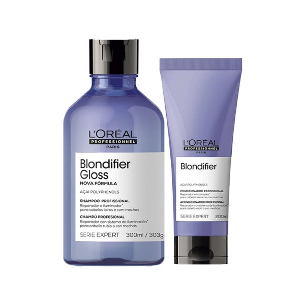 Encontraproduto.com.br - Kit LOréal Professionnel Serie Expert Blondifier- Shampoo Gloss 300 ml + Condicionador 200 ml