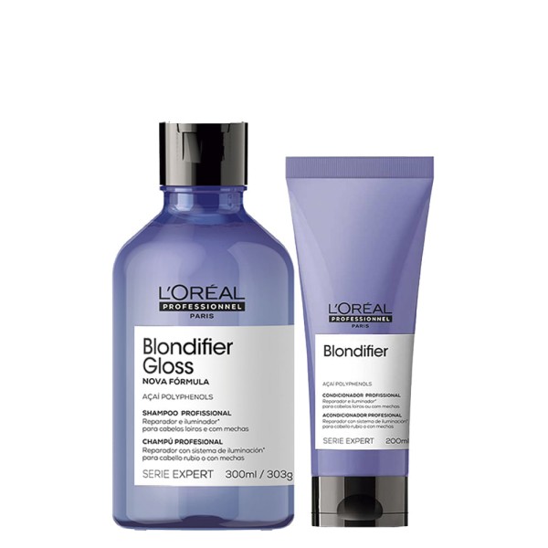 Encontraproduto.com.br - Kit LOréal Professionnel Serie Expert Blondifier- Shampoo Gloss 300 ml + Condicionador 200 ml