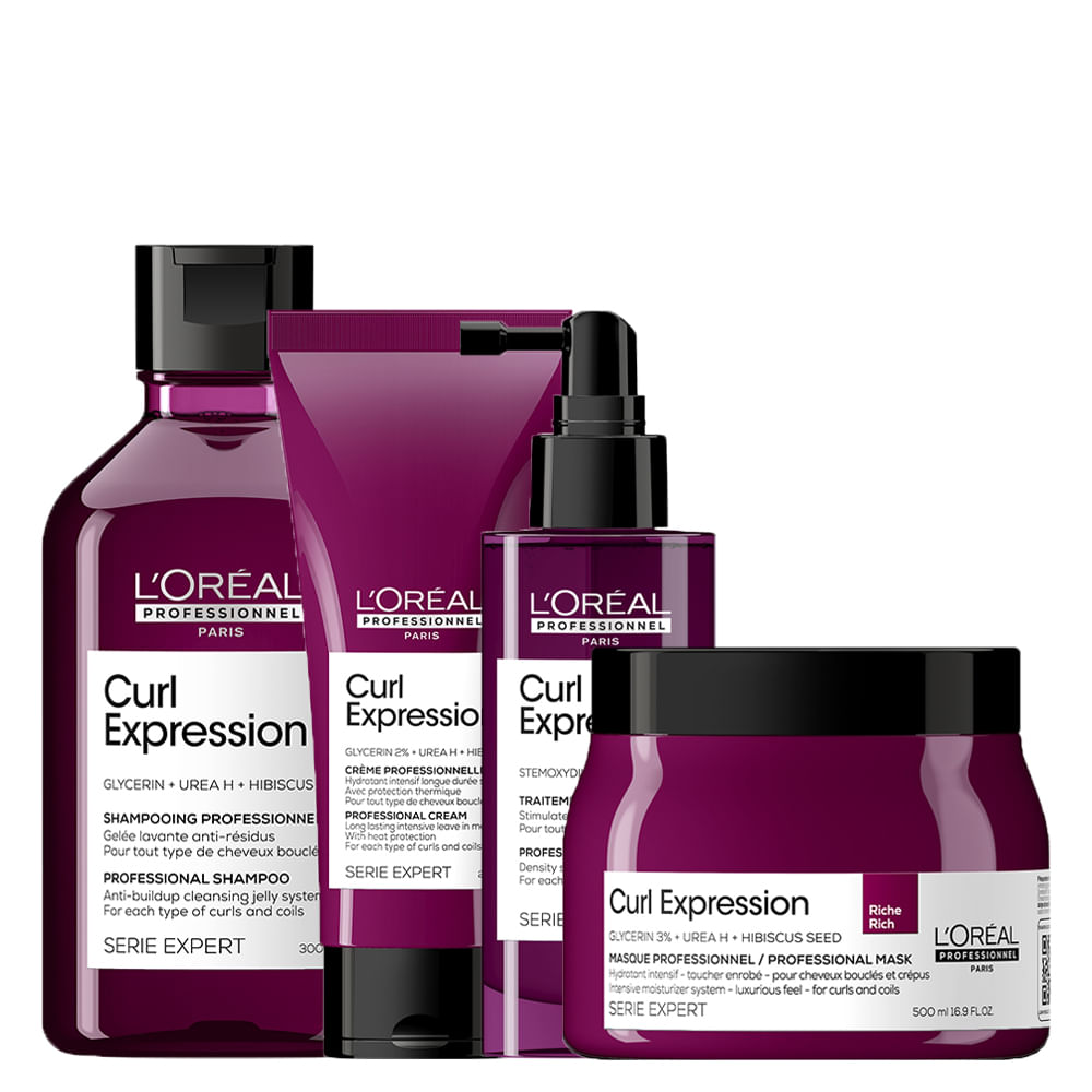 Kit LOreál Professionnel Serie Expert Curl Expression com Máscara Rich 500 ml + 3 Produtos