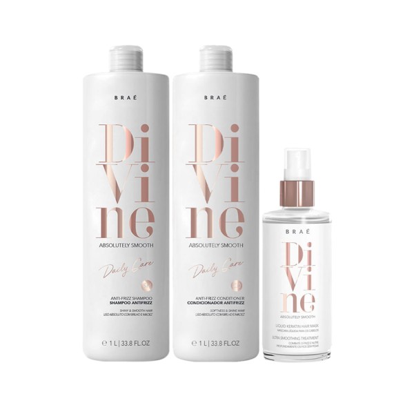Encontraproduto.com.br - Kit Braé Divine – Shampoo 1000 ml + Condicionador 1000 ml + Máscara de Hidratação 60 ml
