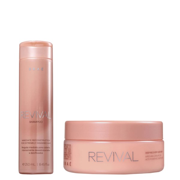 Encontraproduto.com.br - Kit Braé Revival - Shampoo 250 ml + Máscara de Reconstrução 200 g