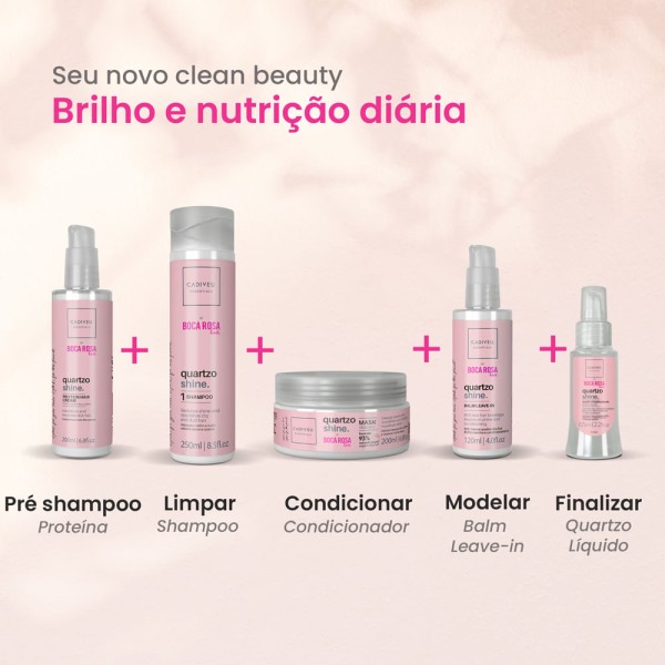 Encontraproduto.com.br - Kit Cadiveu Essentials Quartzo Shine Tratamento Completo - 5 Produtos