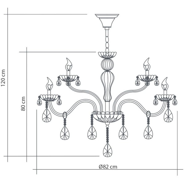 Encontraproduto.com.br - Lustre Corsalle Transparente 12 Lâmpadas Viena Luz