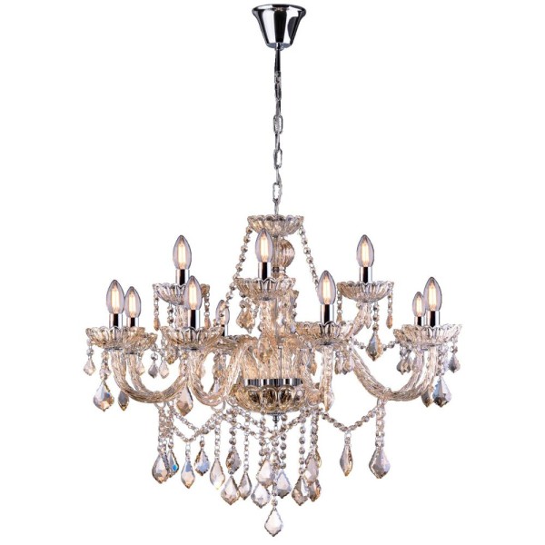 Encontraproduto.com.br - Lustre Corsalle Champanhe 12 Lâmpadas Viena Luz