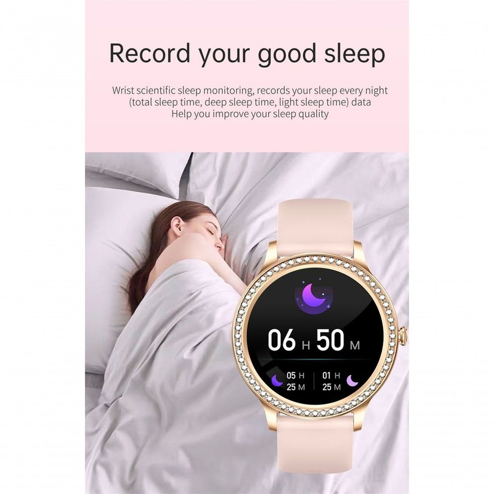 Encontraproduto.com.br - Relógio Smartwatch Feminino Foxbox 1841 À Prova DÁgua Bege Chamada Bluetooth