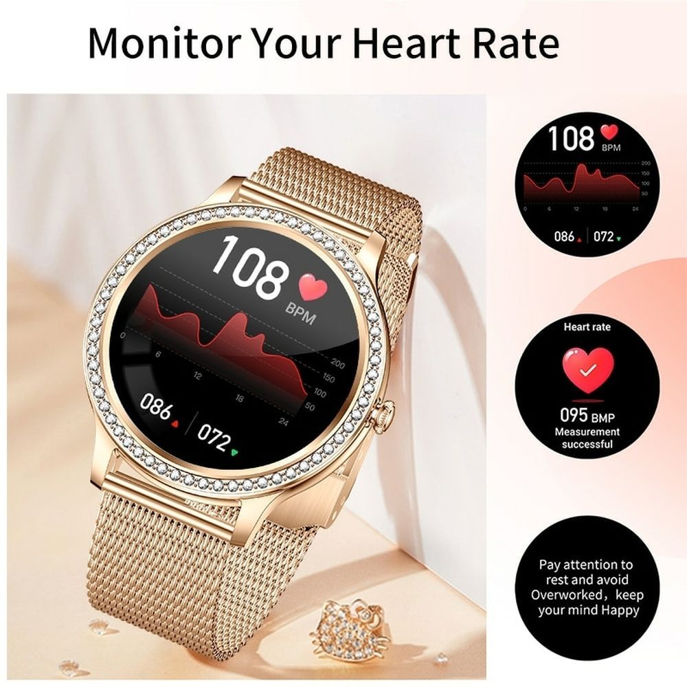 Encontraproduto.com.br - Relógio Smartwatch Feminino Foxbox 1841 À Prova DÁgua Bege Chamada Bluetooth